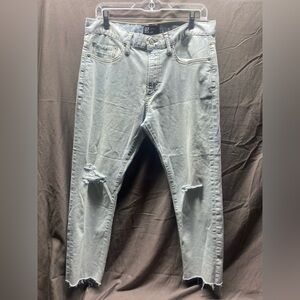 Gap high rise cheeky straight destructed jeans 33 x 29